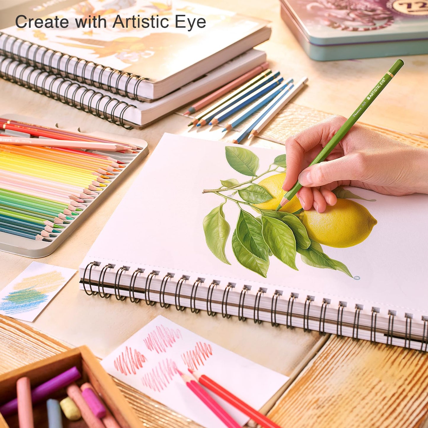 Artisto 9x12 Premium Sketch Book Set, Spiral Bound, Pack of 2, 200 Sheets (100g/m2), Acid-Free Drawing Paper, Ideal for Kids, Teens & Adults.