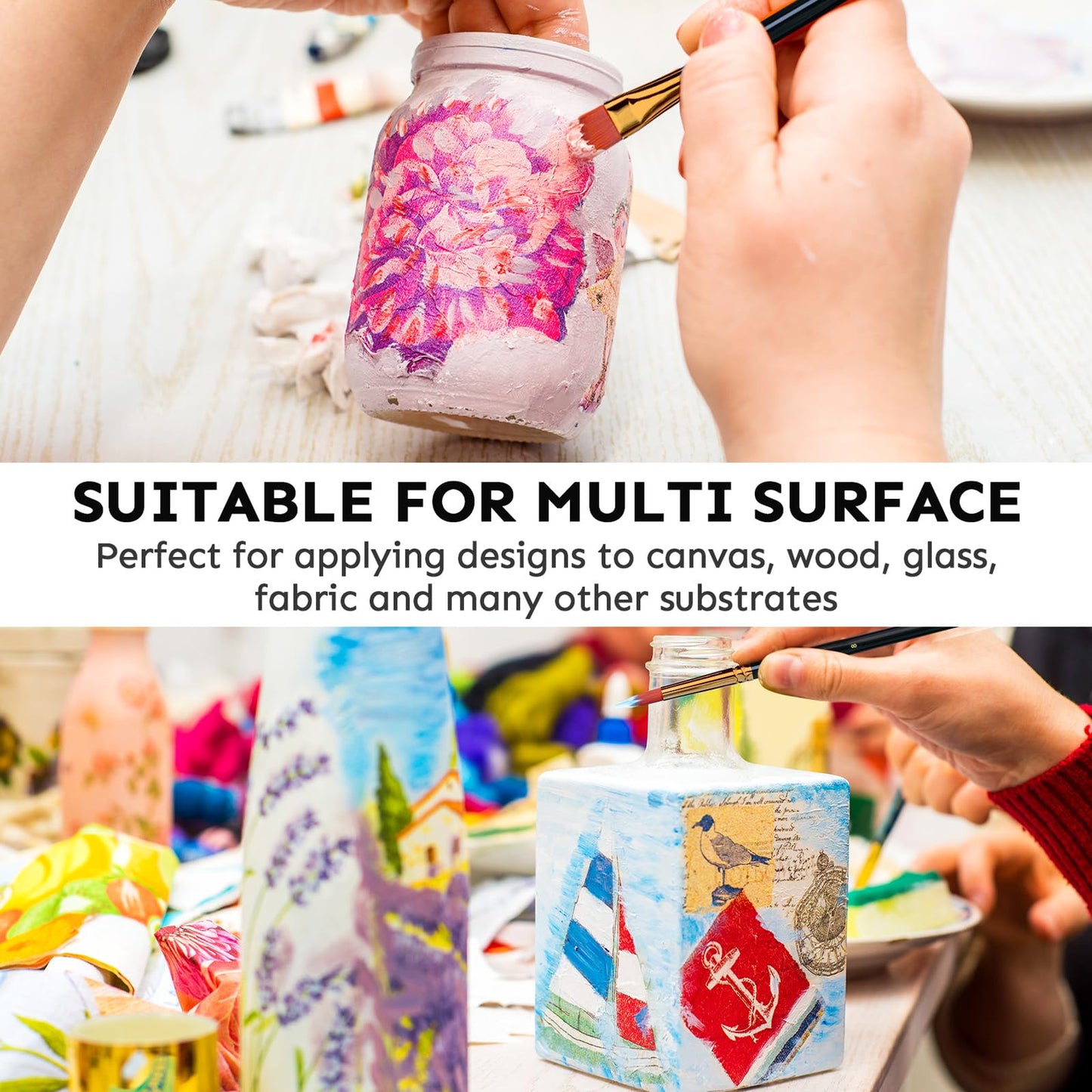 Acrylic Paint Set 24 Colors(2oz /60ml) with 12 Brushes,Rich Pigmented, Premium Acrylic Paints for Canvas Wood Glass Rock Leather Painting, Art Craft Paint Supplies