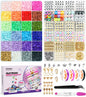 Clay Beads Bracelet Making Kit, Pack 2 Boxes Preppy Letter Spacer Beads and Charms Kit for Friendship Jewelry Making, Arts and Crafts Gifts for Girls Ages 8-12