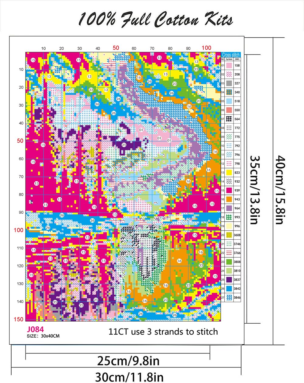 Starry Night Stamped Cross Stitch Kits - Needlepoint Counted Cross Stitch Kits for Beginner Adult Crossstitching Printed Dimensions Scenery Patterns Stitch Embroidery Kits Arts and Crafts