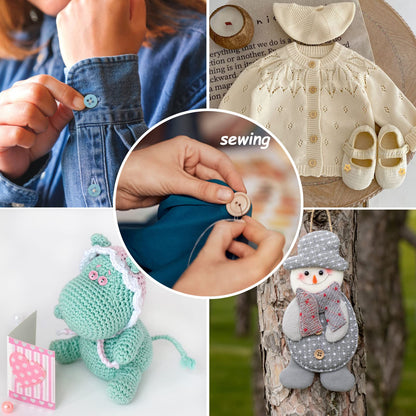 Buttons Resin Buttons 2 and 4 Holes Assorted Buttons for Sewing Crafts DIY Projects Button Painting Craft Buttons (Multiform)