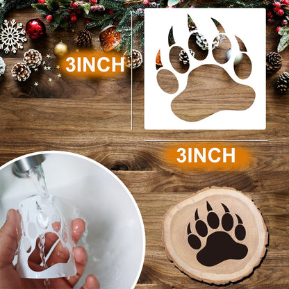 Small Stencils for Painting on Wood Reusable, 3 Inch Reusable Stencil for Craft Ornament Paint Template Stencils for Wall Card Rock Wood Signs Coasters Canvas Home Decor (Animal Wildlife)