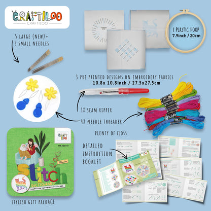 Embroidery Kit for Beginners Cross Stitch Kits for Beginners Embroidery Kits for Adults Cross Stitch kit Beginner Embroidery kit for Adults Cat