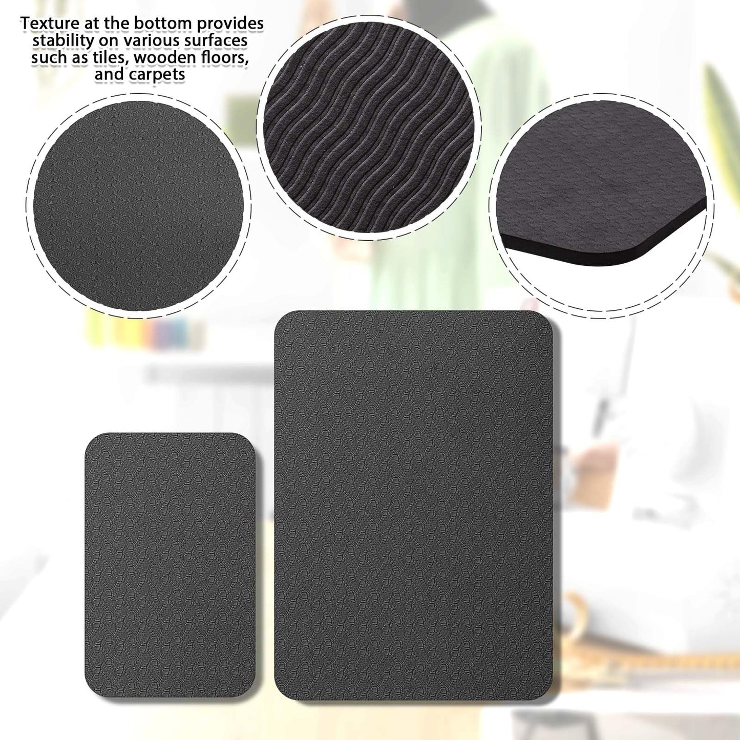 2 Pcs Sewing Machine Muffling Mat Pedal Sewing Mat Reduce Vibrations Noise No Slip Machine Accessories for Quilting(15" X 20" and 9" X 14",Black)