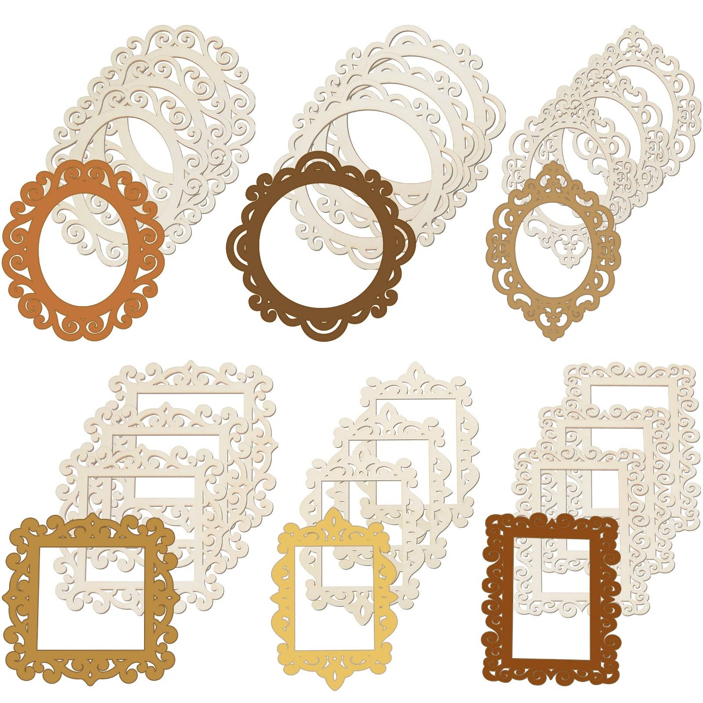 18 Pieces Wood Frames for Crafts Unfinished Wood DIY Picture Unfinished Picture Frames Ornament Craft with Ropes for DIY Christmas Tree Hanging Decor Photo Display 5.9 x 4.7 Inch