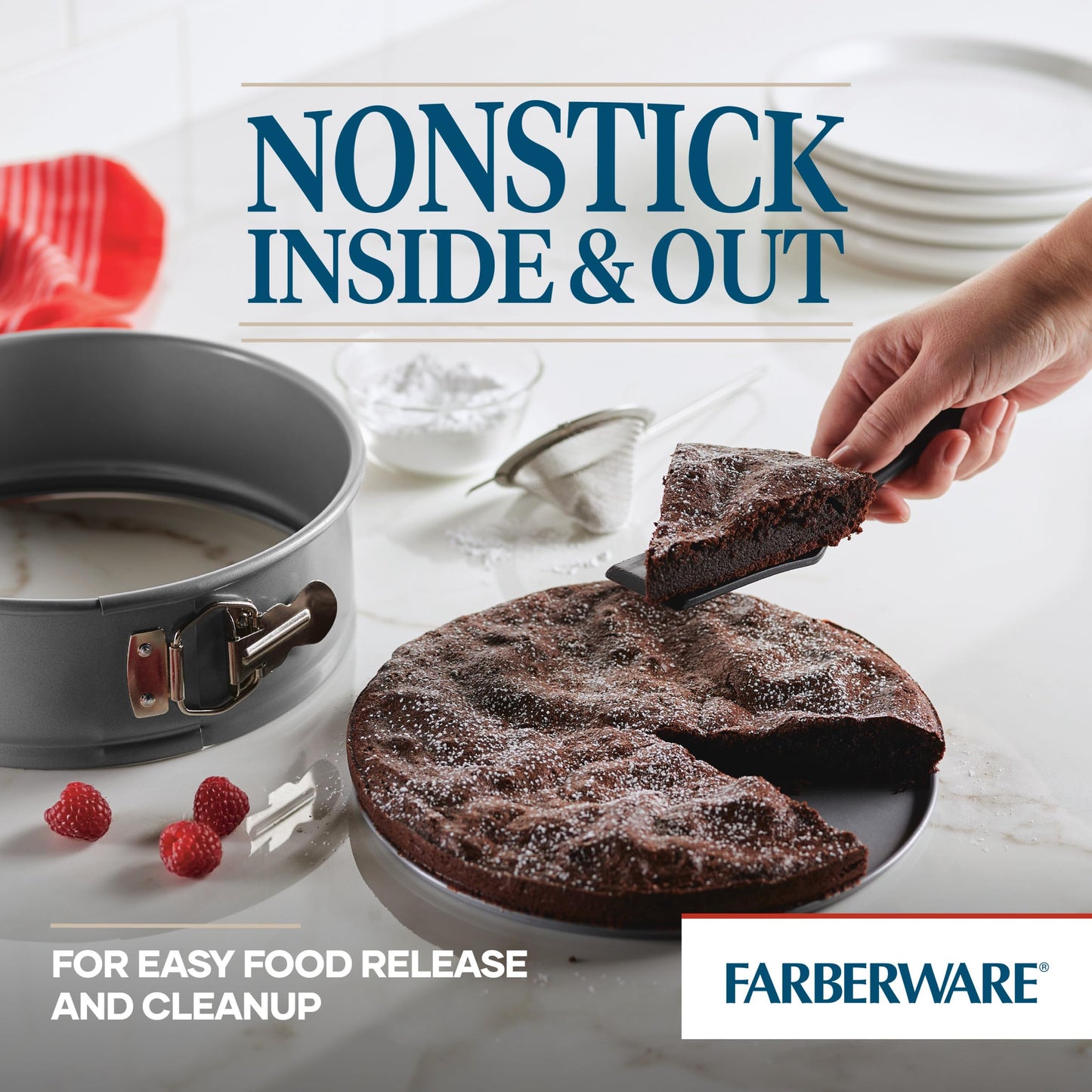 Bakeware Springform Baking Pan, Round Nonstick Cheesecake Pan - 9 Inch, Gray