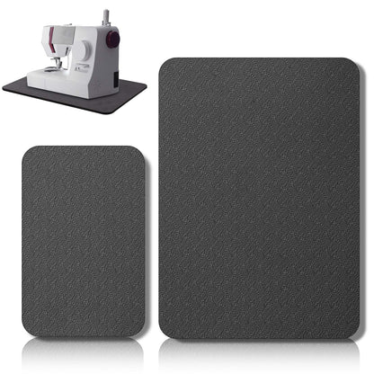 2 Pcs Sewing Machine Muffling Mat Pedal Sewing Mat Reduce Vibrations Noise No Slip Machine Accessories for Quilting(15" X 20" and 9" X 14",Black)