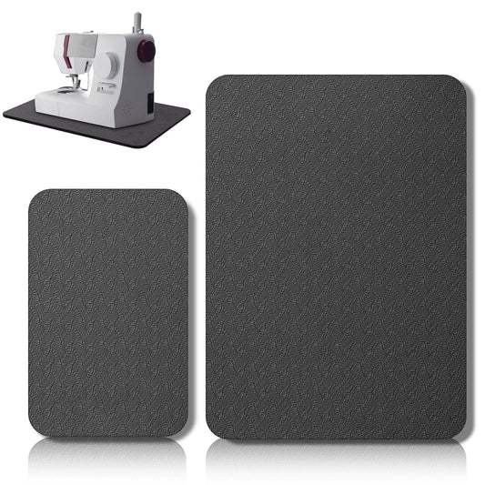 2 Pcs Sewing Machine Muffling Mat Pedal Sewing Mat Reduce Vibrations Noise No Slip Machine Accessories for Quilting(15" X 20" and 9" X 14",Black)