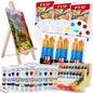 Acrylic Paint Set,Painting Supplies with 2 PCS of 12 Colors Acrylic Paint,1 Easel 3 Canvas 30 Paintbrushes and 3 Palettes, Paint Kit for Kids,Students, Artists and Beginner