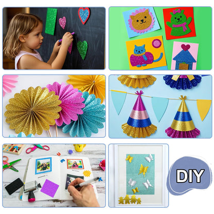 36 Sheets Glitter Cardstock Paper, Sparkly Paper A4 Premium Craft Cardstock, 18 Colors, 250GSM