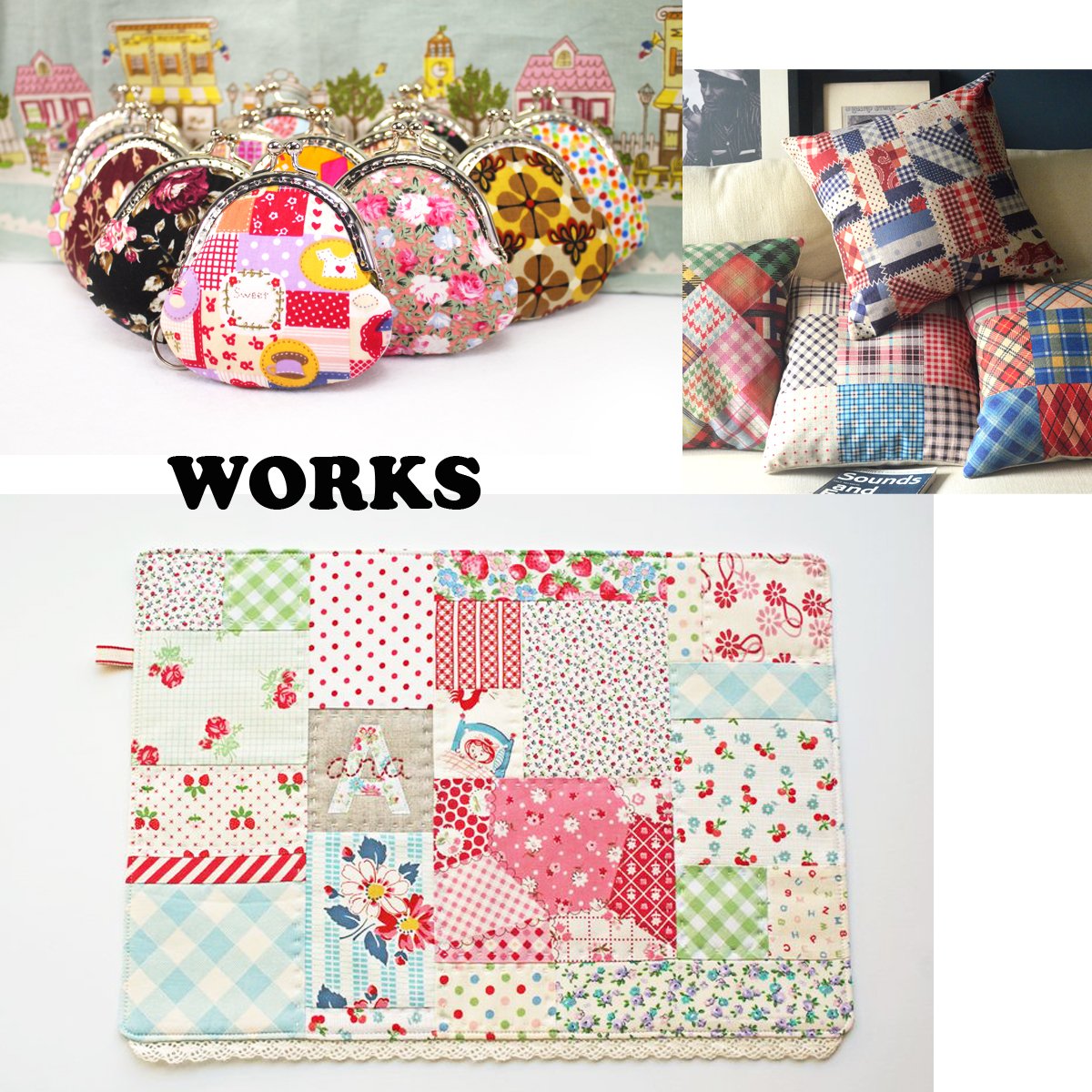200pcs 4 x 4 inches (10cmx10cm) Cotton Craft Fabric Bundle Squares Patchwork Lint DIY Sewing Scrapbooking Quilting Dot Pattern Artcraft