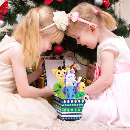 6PCS Crochet Kit for Beginners, Knitting Kit with Step-by-Step Video Tutorials, Beginner Crochet Kit for Adults, Crochet Animal Kit for Beginners Kids, Complete Kit Included 6 Cute Animals