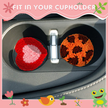 20 Pcs Punch Needle Kit Embroidery Needle Coasters Kit for Adult Beginner DIY Mug Tufted Rug Making Set