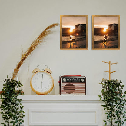 Gold 8x10 Picture Frame set of 4, Display 8x10 without Mat Wall Gallery Photo Frames