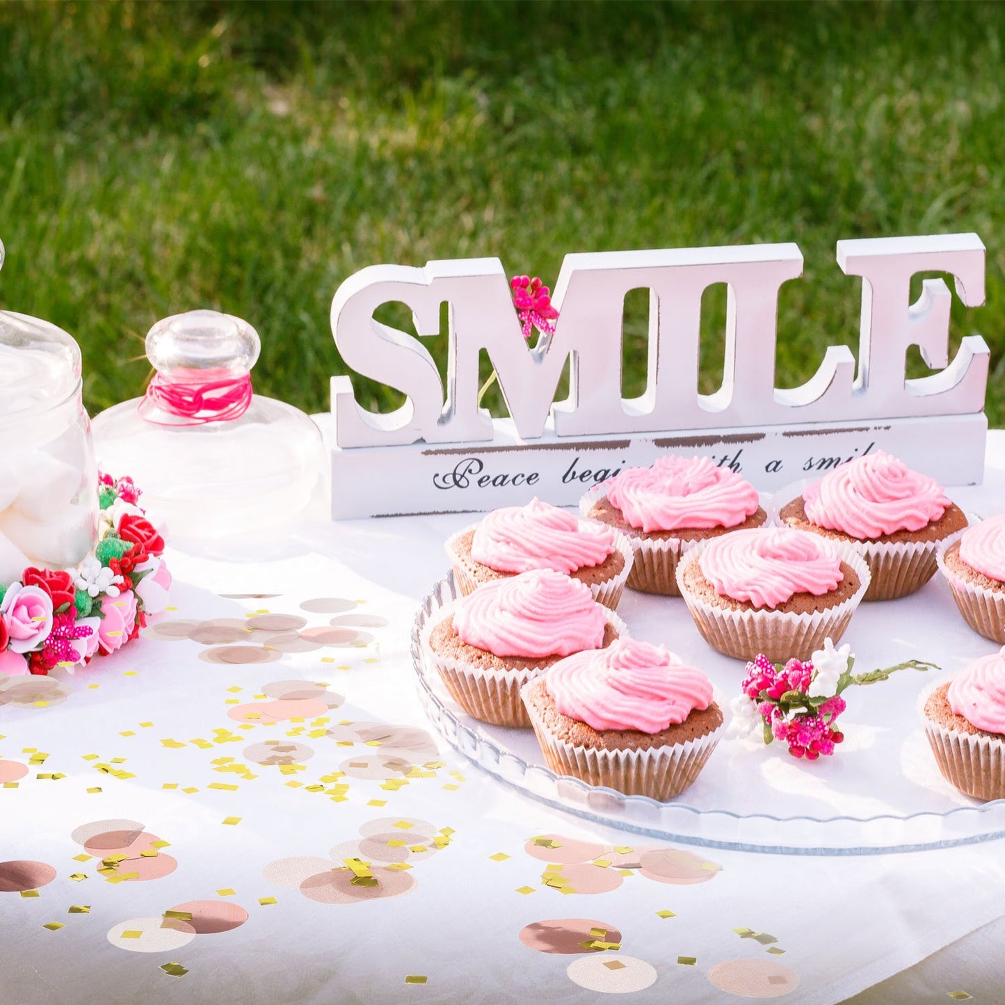 Round Tissue Paper Table Confetti Dots for Wedding Birthday Party Decoration, 1.76 oz(Rose Gold Confetti,2.5 cm)
