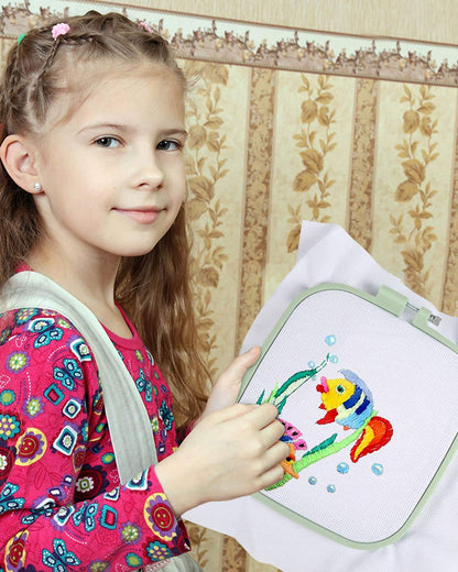 5 Pieces 5 Sizes Square Embroidery Hoops, ABS Plastic Embroidery Hoops for DIY Embroidery Craft