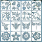 16 Pieces Stencil for Painting Sunflower Butterfly Floral Stencil Spring Summer Large Reusable Hummingbird Painting Templates and Metal Open Ring for DIY Craft on Wood Wall Home Decor(5.1 x 5.1 Inch)