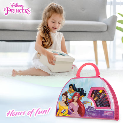 Stitch Kids Art Set 40 Plus Pieces Princess Kids Colouring Sets Paints Colouring Pencils Markers Crayons Travel Art Supplies Gifts for Kids (Pink Princess Set)