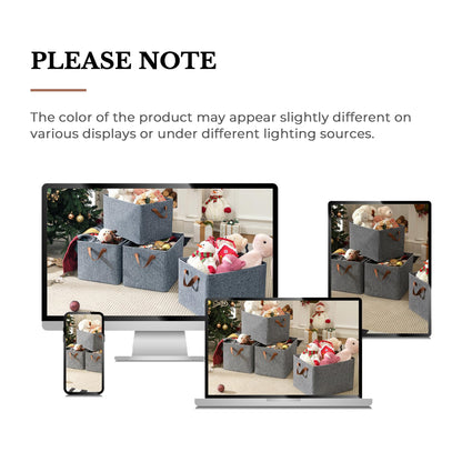 Storage Baskets for Shelves, Basket for Organizing, Organizer Bins, Closet Storage Organizer Bins with Metal Frame, Large, 2-Pack