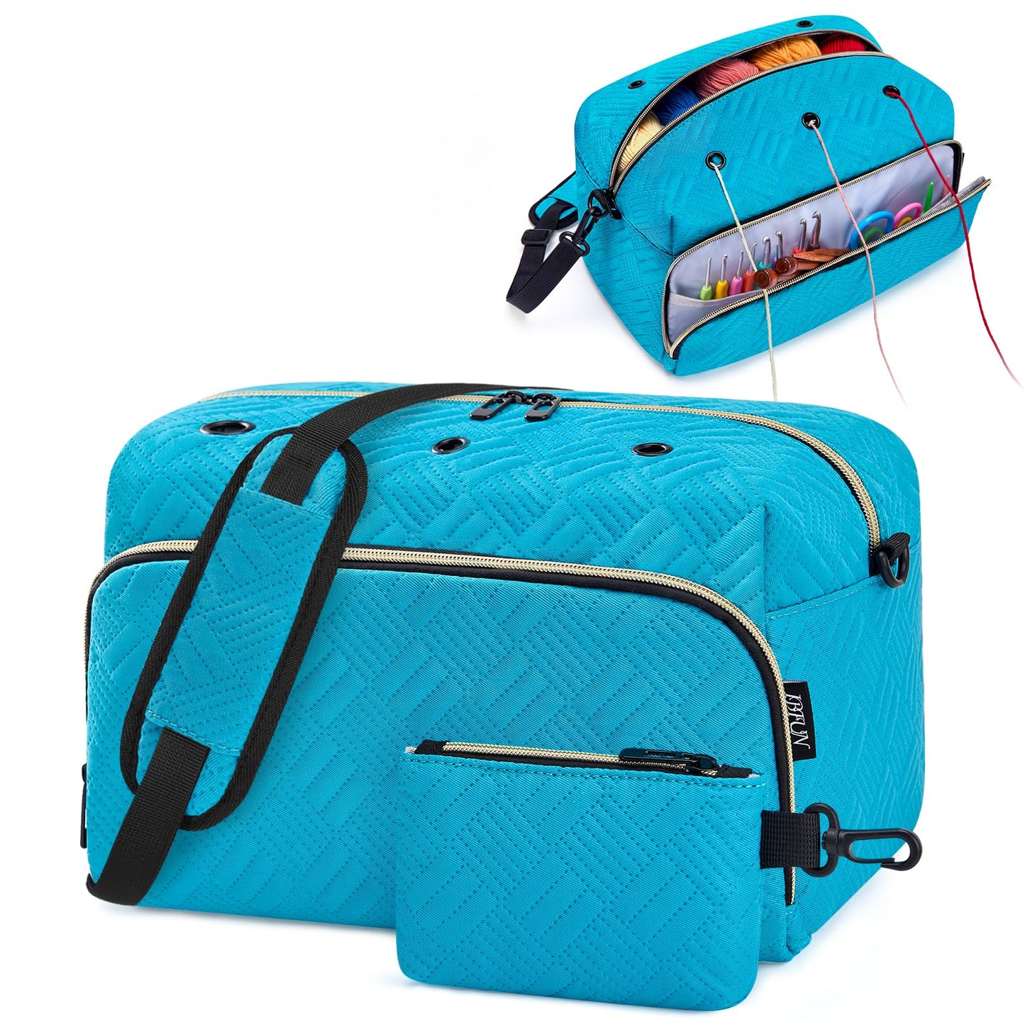 Crochet Yarn Knitting Bag 2 Pcs Yarn Storage Organizer Crocheting Bags for Beginners with Shoulder Strap for Knit Accessories Needles Hooks