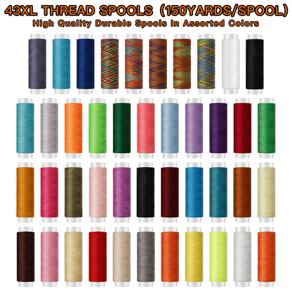 Sewing Kit for Adults,Maxfanay Needle and Thread Kit for Sewing,Professional Sewing Supplies Accessories with Tailor Scissors,43XL Thread,30 Needles,Thread Snips and More for Travel Home Beginners