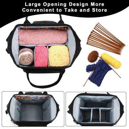 crochet bag,knitting bagBackpack and Tote Bag Storage Bag ，Large capacityYarn Storage Organizer Travel Women Carrying Crochet Accessories Knitting Needles Crochet