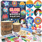 Kids Wooden Painting Kit-Glow in The Dark-Arts & Crafts Gifts for Boys Girls Ages 5-12-Craft Activities Kits - Creative Art Toys for 5, 6, 7, 8, 9, 10, 11 & 12 Year Old Kids