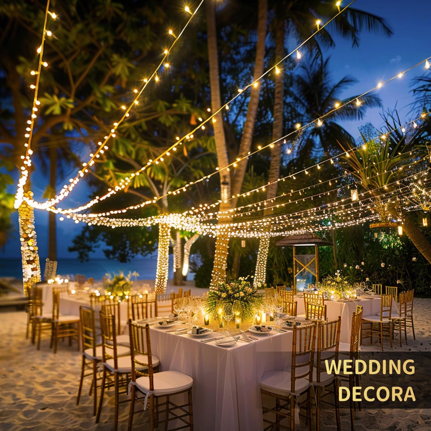 168FT 600 LED String Lights Outdoor Indoor Christmas String Lights Plug in Warm White Tree Lights for Outside Bedroom Wedding Party Holiday Spring Decorations