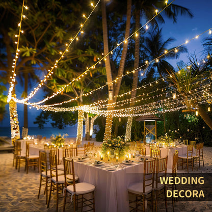 168FT 600 LED String Lights Outdoor Indoor Christmas String Lights Plug in Warm White Tree Lights for Outside Bedroom Wedding Party Holiday Spring Decorations