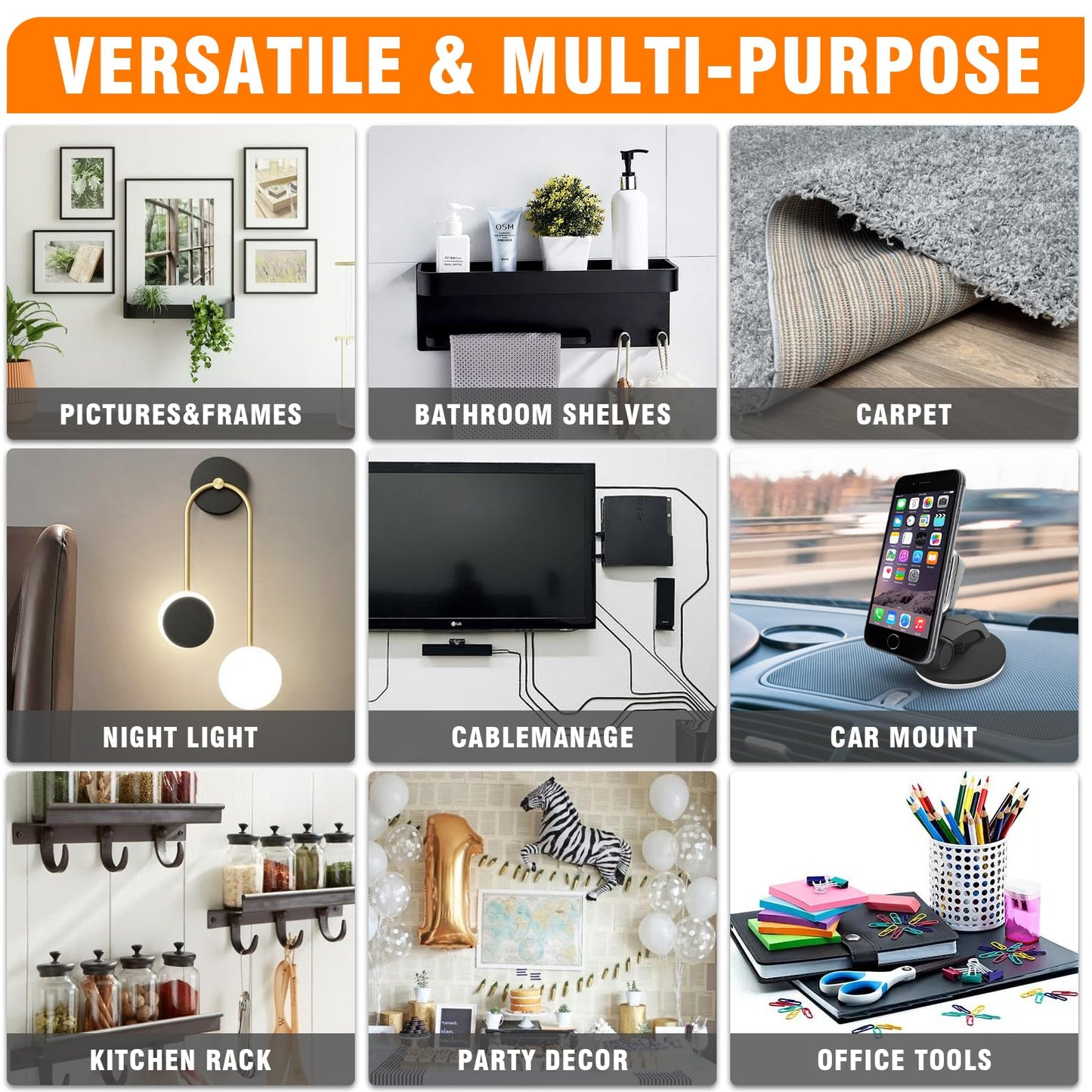 Double Sided Tape Heavy Duty 2 Pack, 1.2 Inch x 400 Inch ，Extra Large Nano Double Sided Adhesive Tape for Walls, Carpets, and Posters - Removable Reusable, Washable(33.3FT)