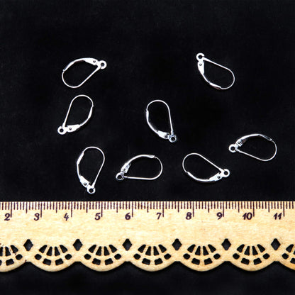 8pcs 925 Sterling Silver Leverback French Earring Hooks Silver Hypoallergenic Dangle Earwire Findings 16x9mm with Jump Rings for Jewelry Making