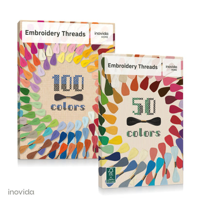 Embroidery Floss Set - 100 Colors, 16 Feet Each: Crafting & Sewing Thread Kit for Friendship Bracelets, Cross Stitch, Weaving, and More – Inovida Embroidery Thread for Beginners and Pros