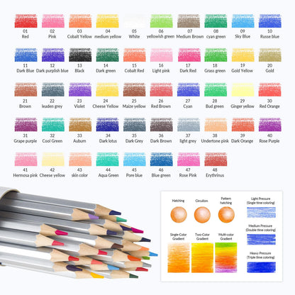 Colored Pencils 48 Coloring Pencils Premium Professional Art Drawing Pencil for Adults Coloring Book