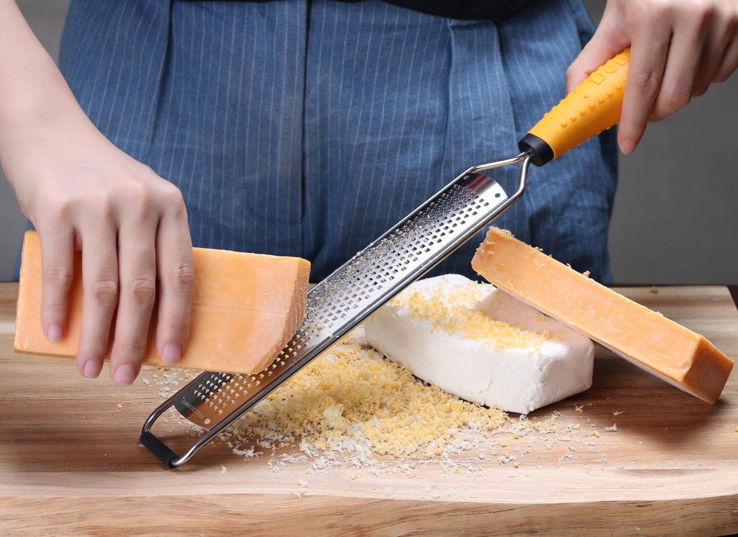 PRO Citrus Lemon Zester & Cheese Grater — Parmesan Cheese, Lemon, Ginger, Garlic, Nutmeg, Chocolate, Vegetables, Fruits - Razor-Sharp Stainless Steel Blade + Protect Cover - Dishwasher Safe