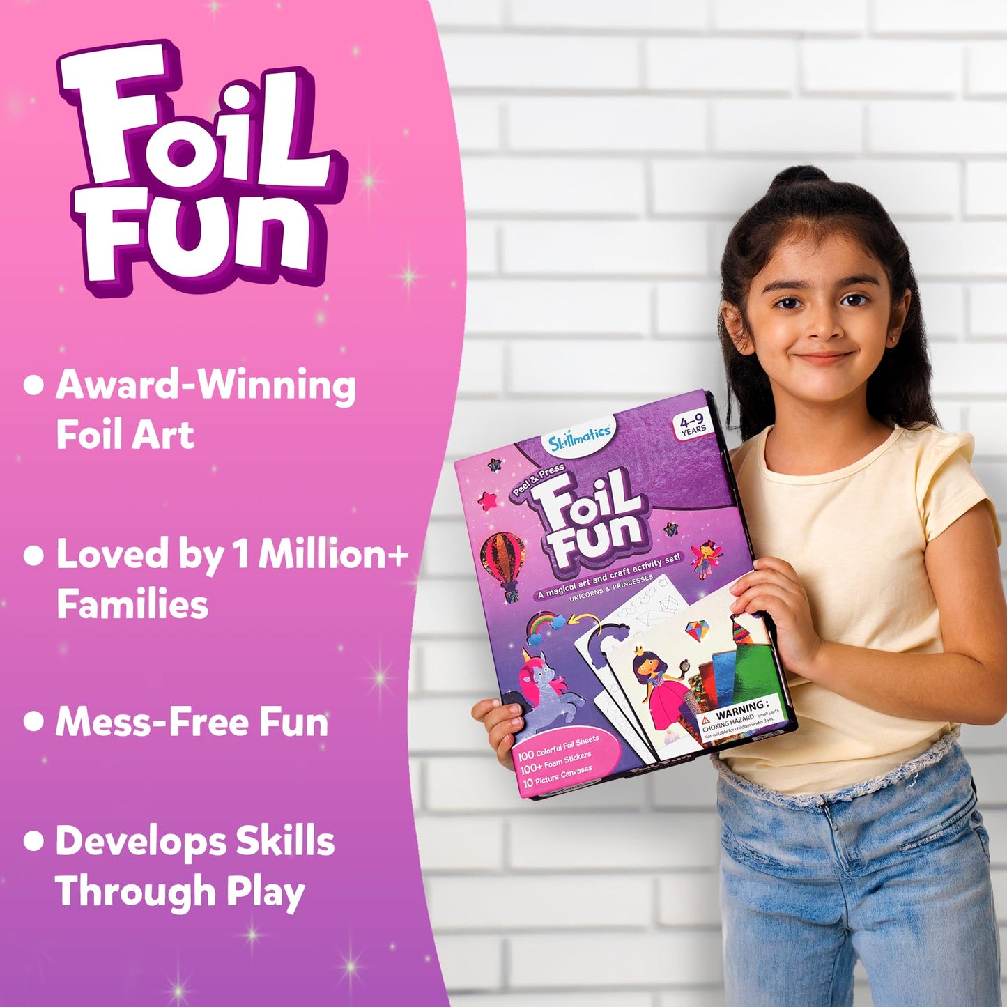 Foil Fun - Unicorns & Princesses, No Mess Art for Kids, Craft Kits & Supplies, DIY Creative Activity, Travel Toys, Gifts for Ages 4, 5, 6, 7, 8, 9