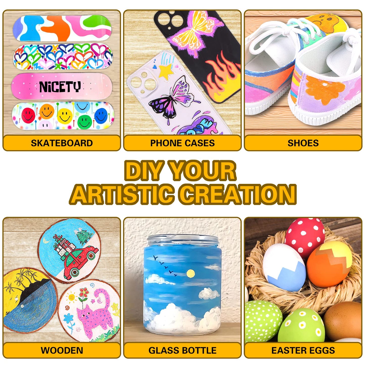 72 Colors Acrylic Paint Pens Paint Markers, Extra Fine Tip Point Acrylic Paint Pens for Rock Painting, Canvas, Wood, Ceramic, Glass, Stone, Fabric, DIY Crafts & Art Supplies