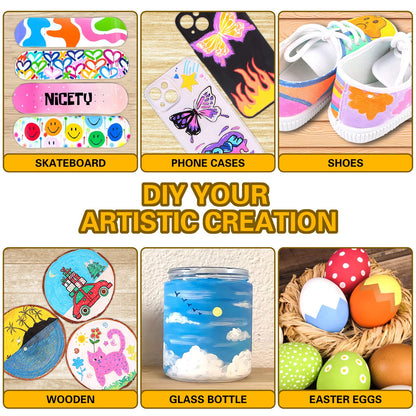 72 Colors Acrylic Paint Pens Paint Markers, Extra Fine Tip Point Acrylic Paint Pens for Rock Painting, Canvas, Wood, Ceramic, Glass, Stone, Fabric, DIY Crafts & Art Supplies