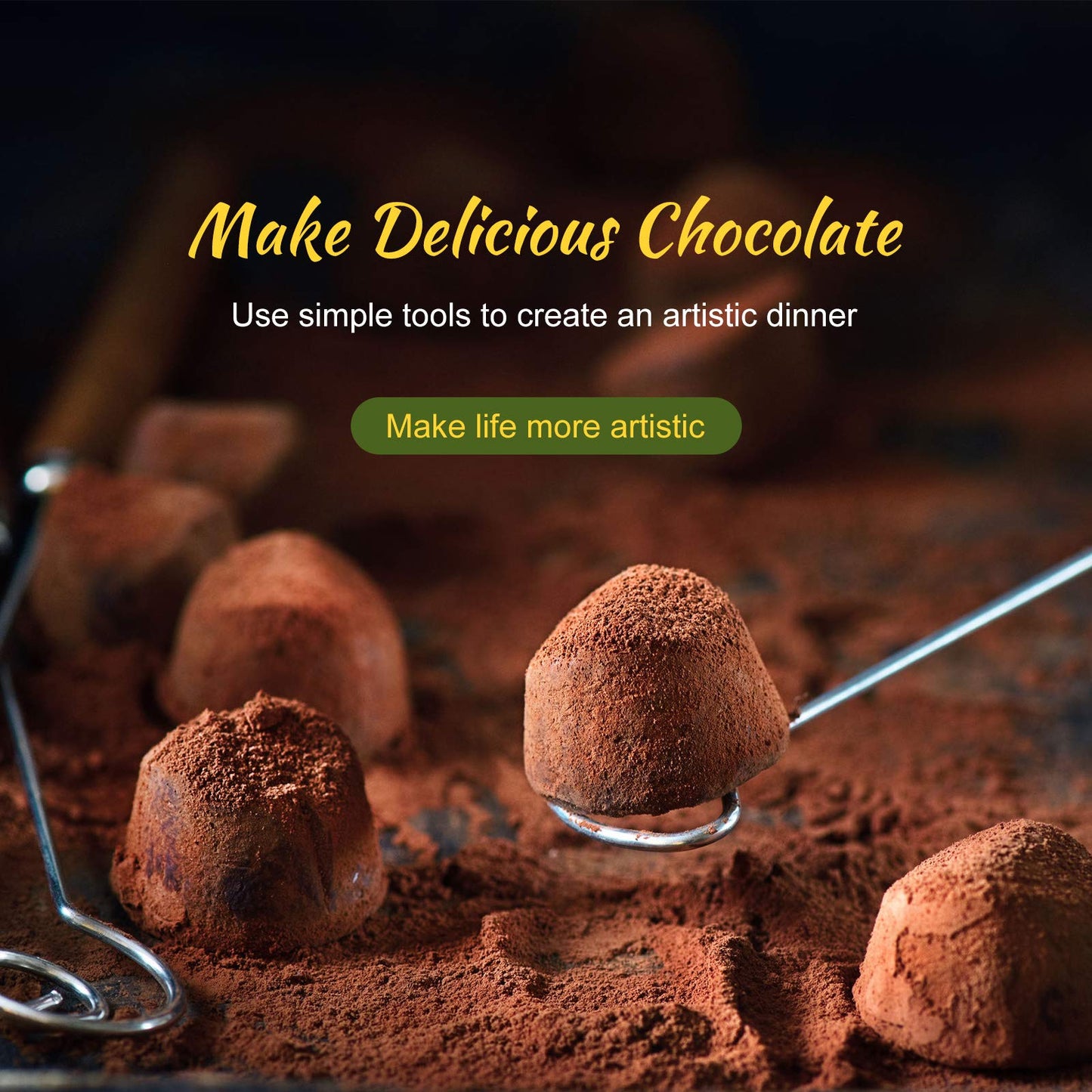 3 Pieces Candy Dipping Tools Chocolate Dipping Fork Spoons Set 2 Pieces Culinary Decorating Spoons Chef Art Pencil for Decorative Plates Stainless Steel(Classic Style)