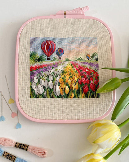 Pink 4 Pcs Set Plastic Square Embroidery Hoop, Cross Stitch Hoops, Punch Needle Hoop , DIY Craft Sewing,ABS Plastic Embroidery Hoops