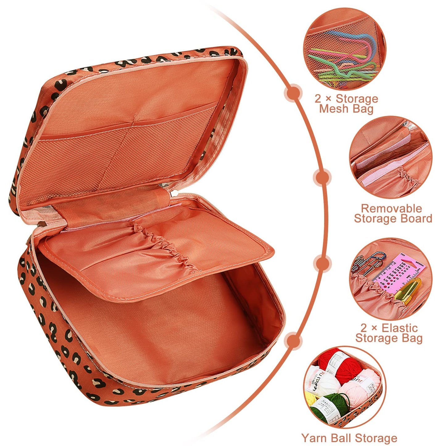 Crochet Kit Beginners Crochet Hook Set with Crochet Yarn,58PCS Portable Crochet Set Ergonomic Crochet Hooks Travel Knitting Crochet Supplies