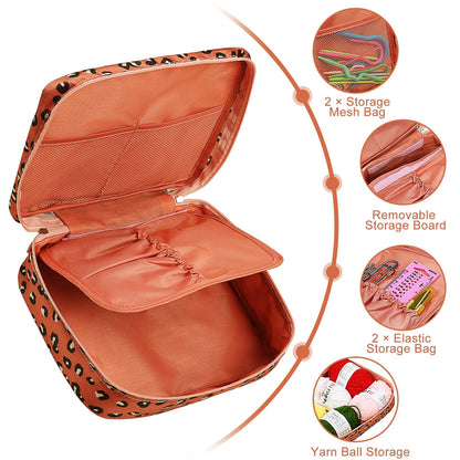 Crochet Kit Beginners Crochet Hook Set with Crochet Yarn,58PCS Portable Crochet Set Ergonomic Crochet Hooks Travel Knitting Crochet Supplies