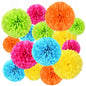 Tissue Pom Pom Paper Flower Ball Party Decorations - 15 Pcs 10, 12, 14 Inch -for Wedding, Birthday, Bridal Shower, Bachelorette, Baby Gift Shower
