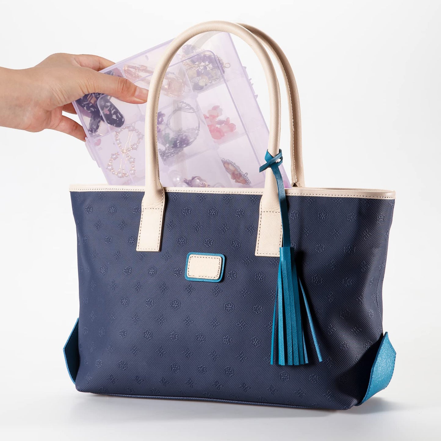 2 Pack 15 Girds Bead Organizer, Large Clear Plastic Organizer Box with Adjustable Dividers for Beads, Art DIY, Crafts, Jewelry, Fishing Tackle with Label Stickers