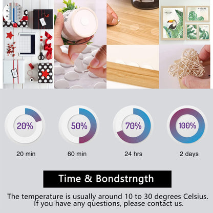 Double Sided Adhesive Dots 500 Pcs Mounting Putty Sticky Tack Clear Removable Round Glue Tape for Wall Crafts Festival Party Decorations