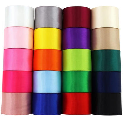 Double Face Satin Ribbon - 1-1/2" Solid Color Assortment, 40 Yards Per Package - Gift Wrapping & Crafts