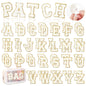 White Chenille Letters Self-Adhesive Patches: KINGSOW 52PCS Self Adhesive Varsity Iron on Letter Patches Stick on Embroidered Patch for Clothing