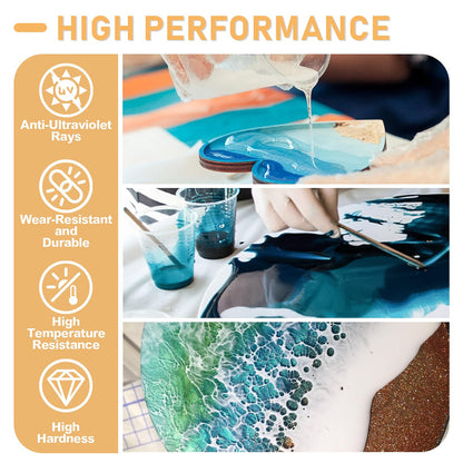 Epoxy Resin Kit 36OZ，Newly Formulated Crystal Clear Epoxy Resin，Strong, Bubble-Free, Anti-Yellowing Art Resin That，Suitable for DIY, Resin Art, Molds, Jewelry Making, Easy to Mix 1:1 Ratio