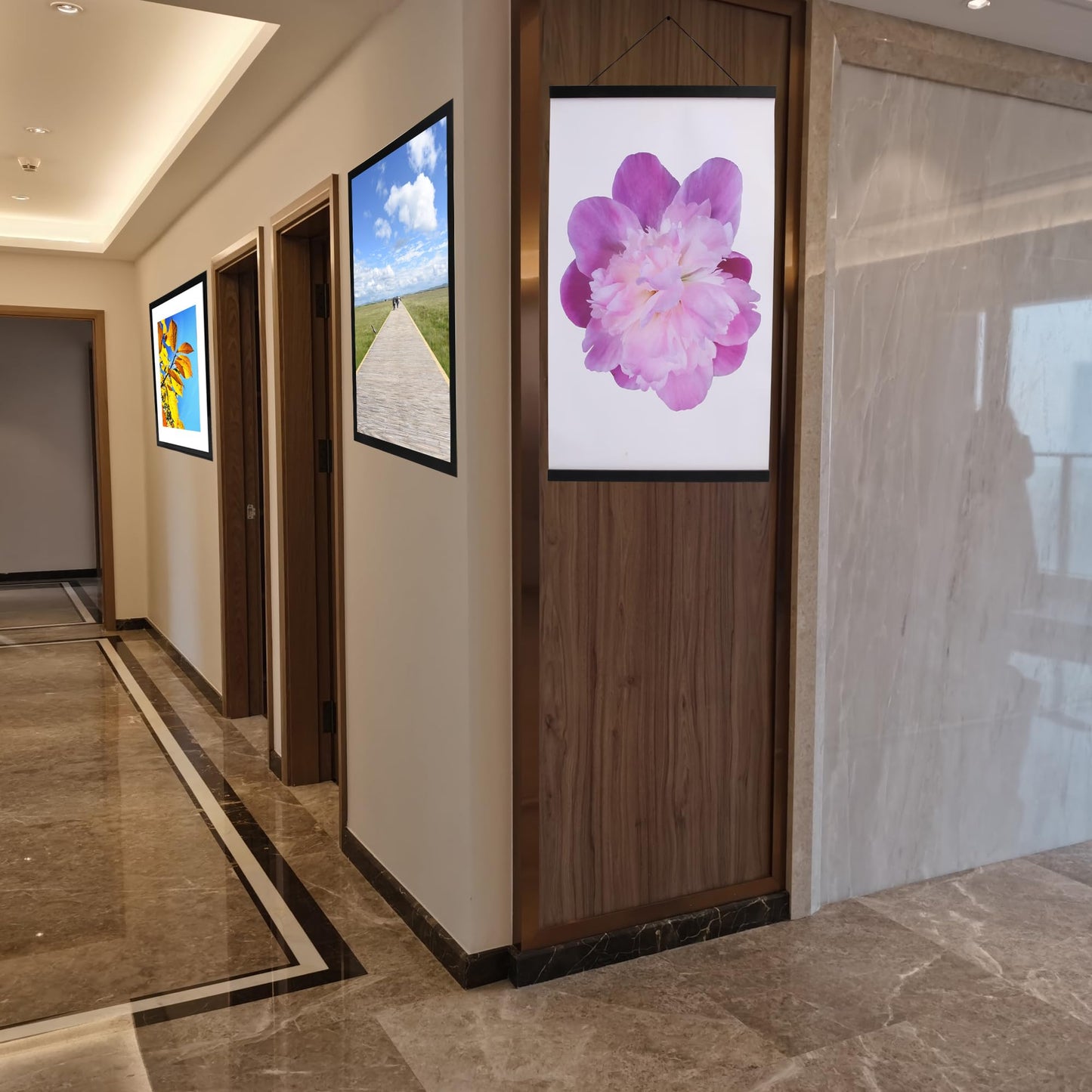 Magnetic Poster Hanger Frame, 16x24 16x22 16x20 Poster Frame, 16 Inch Wide Magnetic Hanger Picture Frame,Black,1Pack