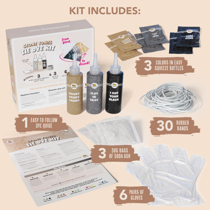 Black Tie Dye Kit, DIY Tie Dye Kit for Kids, Clothing Dye Supplies, Tie Dye Kits for Adults, 9 Full Bottles