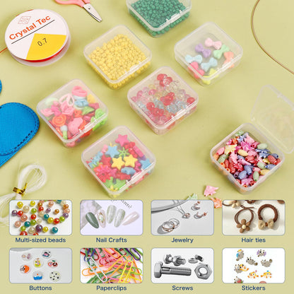 Small Bead Storage Containers 30 Pieces Plastic Storage Organizers Stackable Art Storage Case Transparent Boxes Jewelry Beads Storage Box(1 Pack)